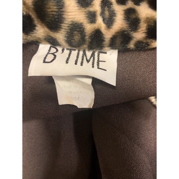 B' Time Animal Print Double Breasted Style Blaze Jacket Size 13/14 Cropped - Picture 4 of 7